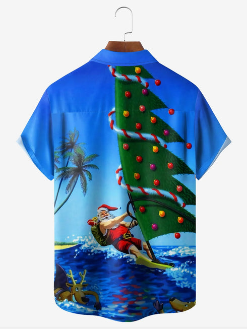 Men's Christmas Funny Graphic Short Sleeve Hawaiian Shirt